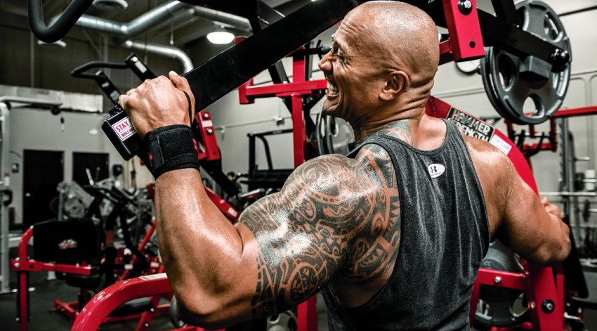 Dwayne Johnson The Rock training his back