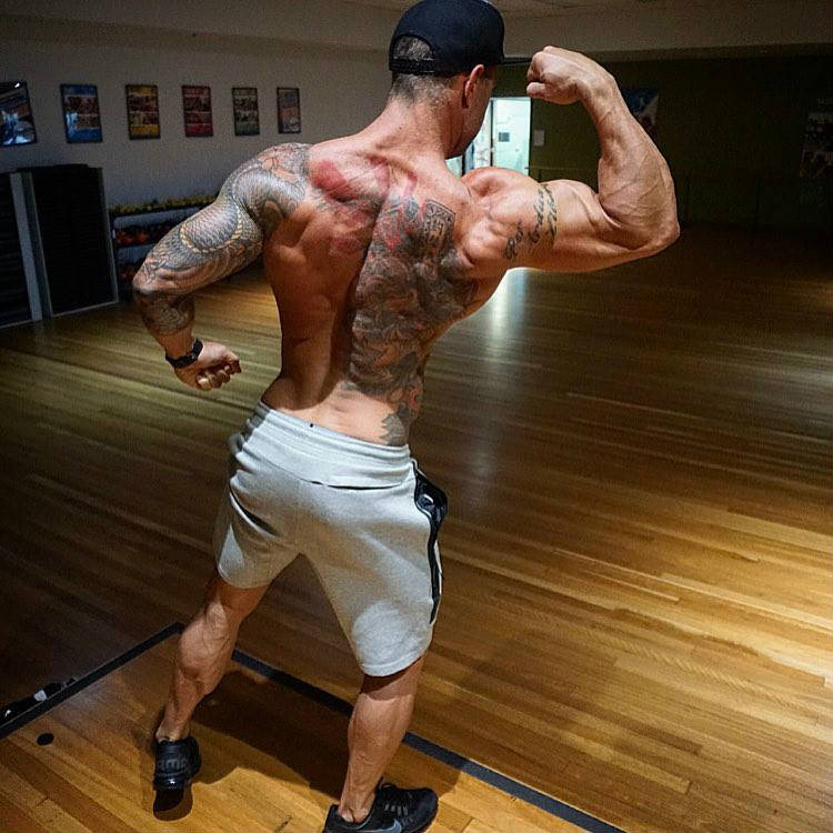 Joe Pitt shows his back