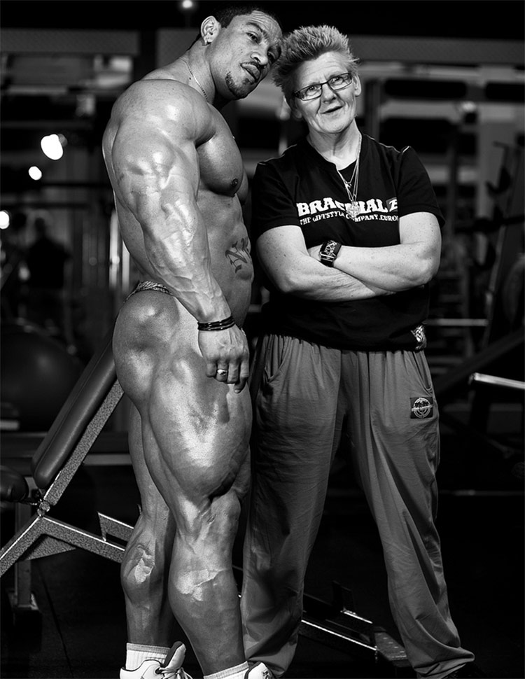 Roelly Winklaar posing for a photo with his trainer and friend, Sybil Peters.