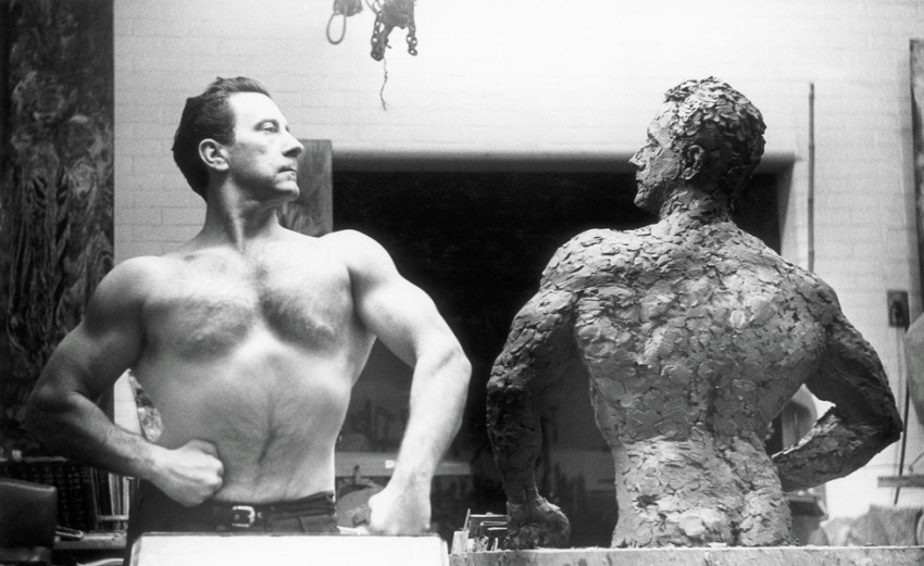 joe weider and his sculpture