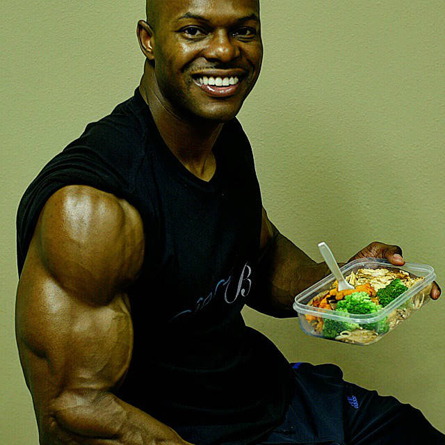 robert niter eats his meal from a plastic container