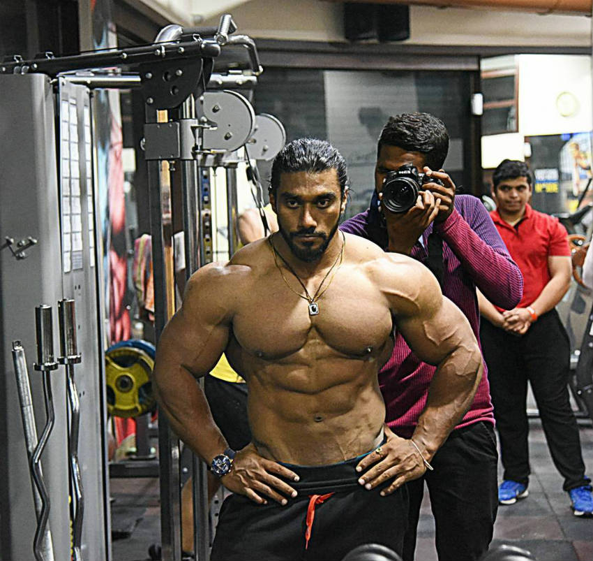 sangram chougule in gym