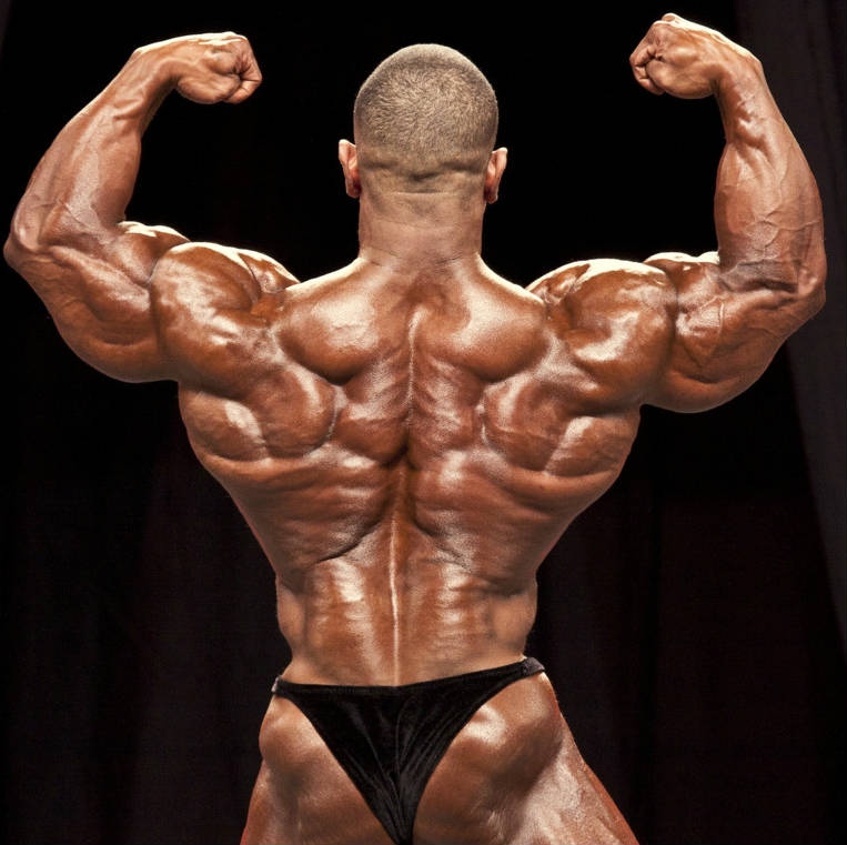 David Henry showing his back at a competition
