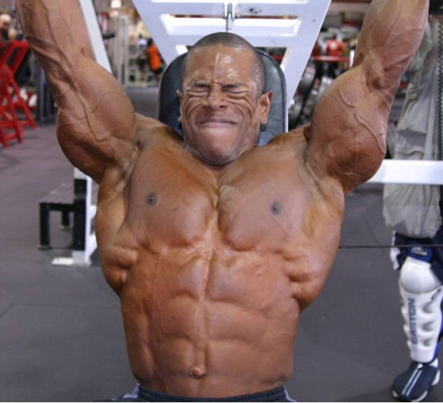 David Henry completing a shoulder press