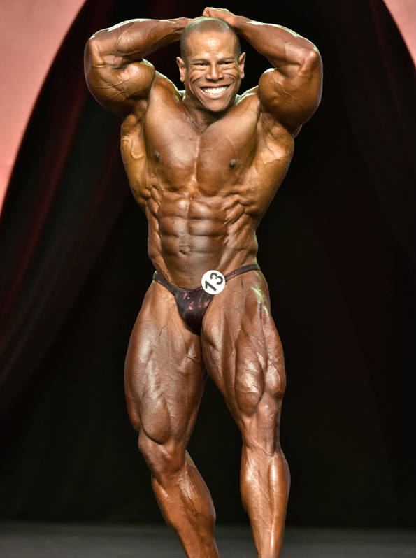 David Henry with his hands behind his head at a competition