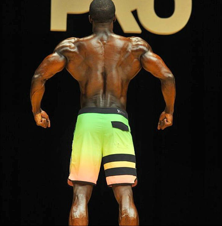 George Brown showing his back at a competition