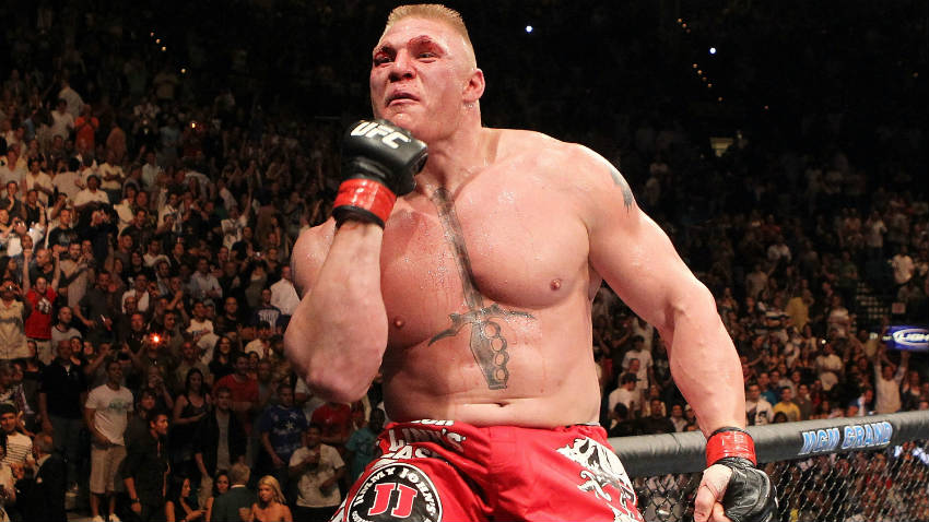 brock lesnar wins his UFC belt