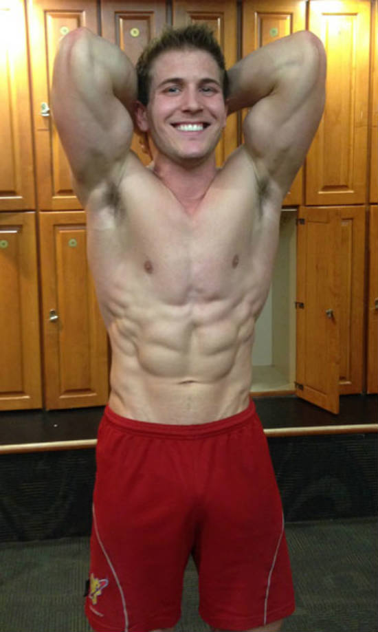 scott herman showing off his abdominals