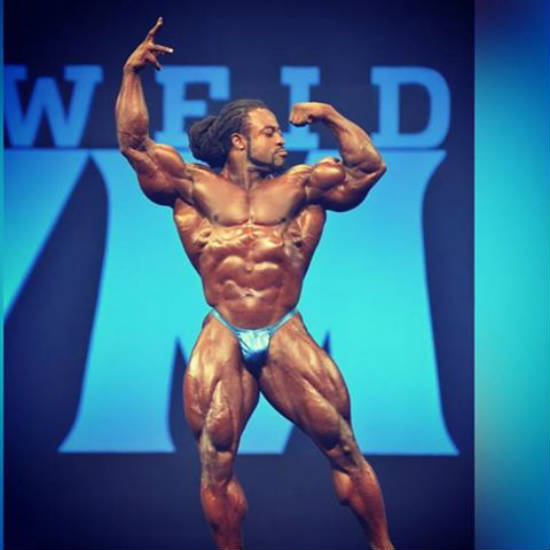 william bonac bicep pose at competition