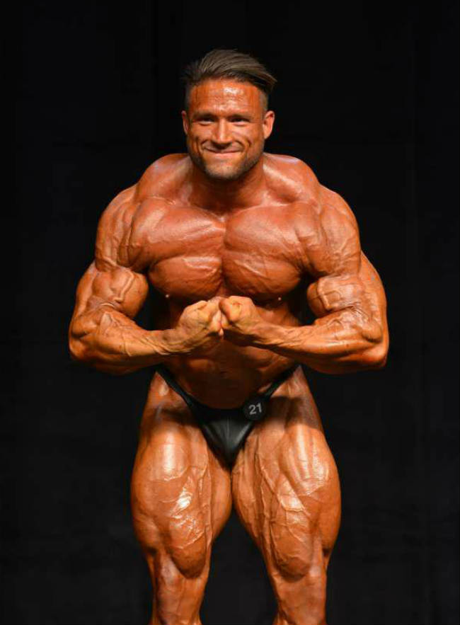 Zane Watson tensing at competition 