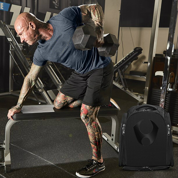 Jim Stoppani doing bent-over rows in the gym