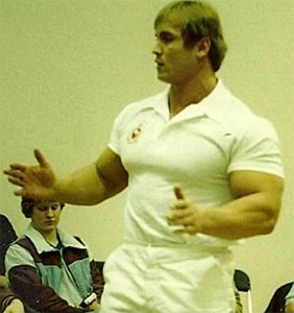 Lance Dreher carrying out a seminar about nutrition and exercise in the late 80's