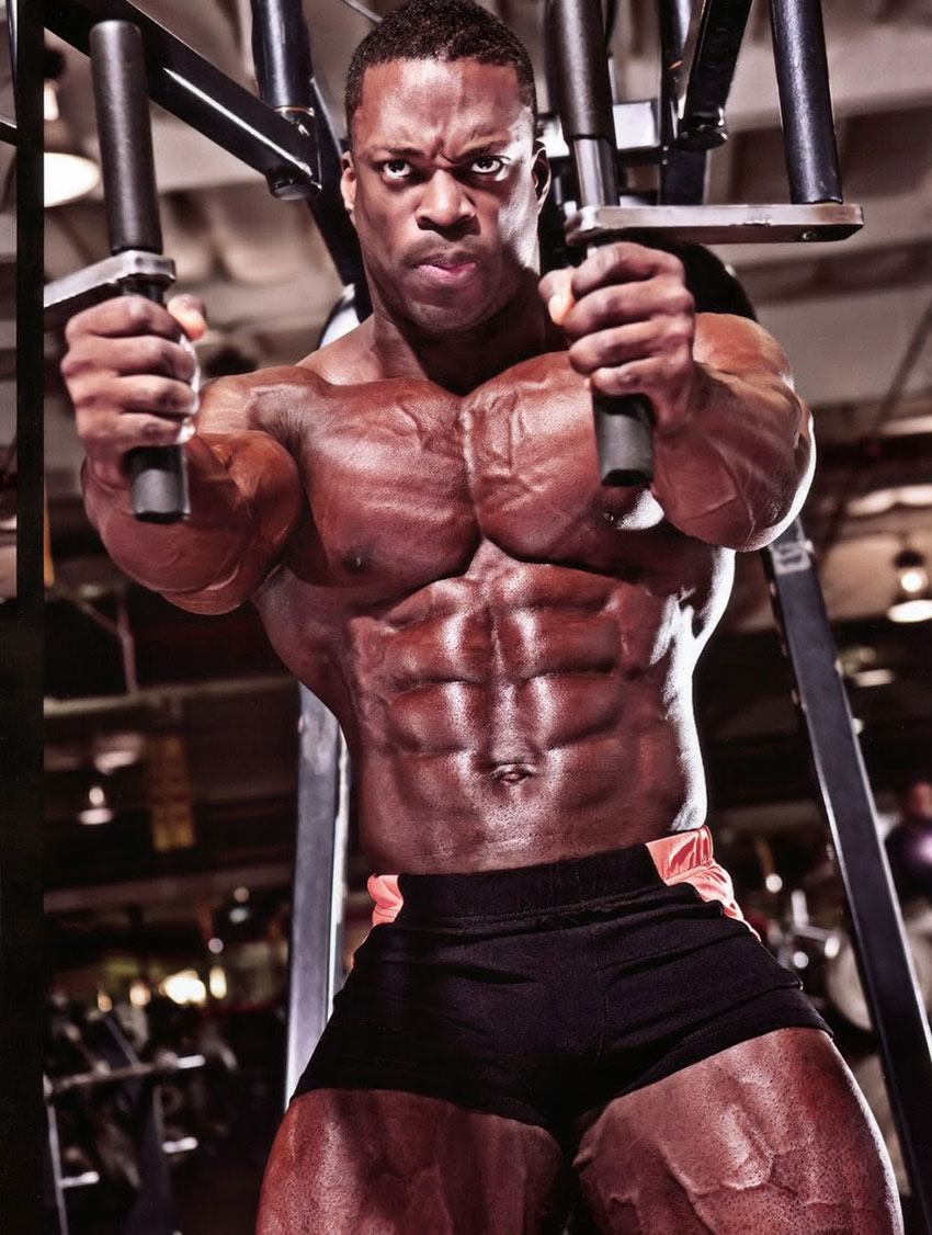 Brendon Ray performing a chest press exercise 