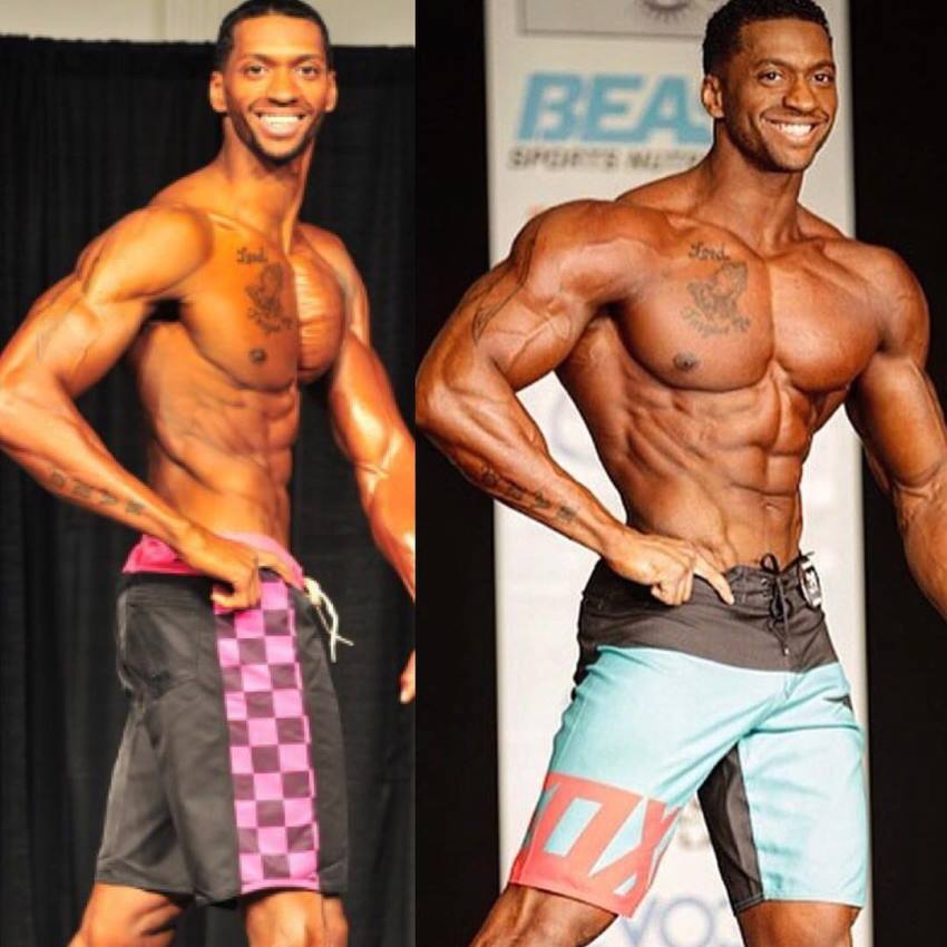 Raymont Edmonds' transformation from his debut show, looking muscular and fit, to his show in 2016, looking amazingly ripped and big
