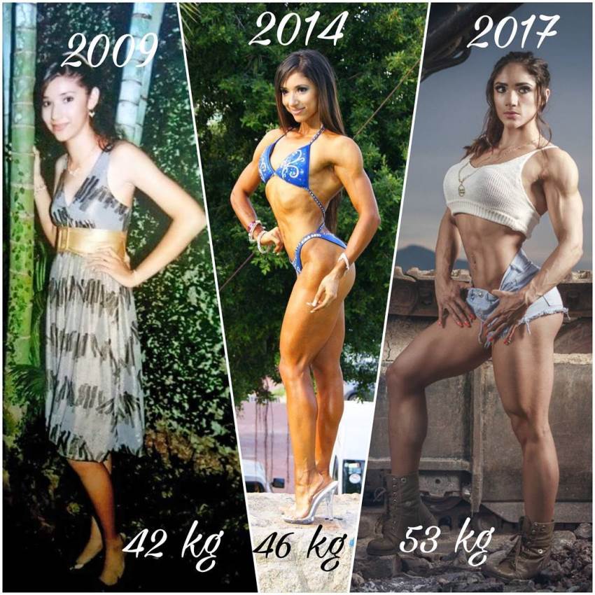 Sandra Grajales' transformation from skinny 42kg to fit and muscular 53kg