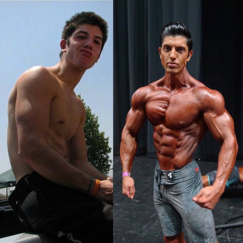 Jonny Bernstein's transformation from an average teenager to muscular and aesthetic men's physique bodybuilder