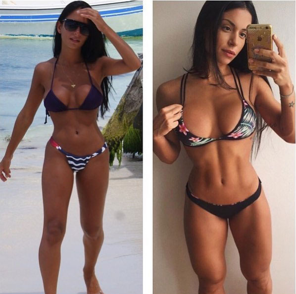 Thamires Hauch in a before and after photo