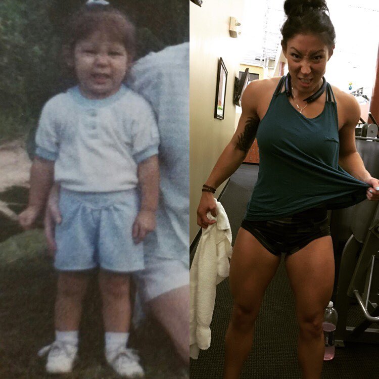 Lori Slayer's transformation from when she was a small child, to a full-grown fit and healthy woman