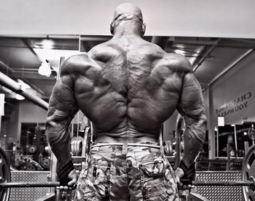 Stan Efferding showing his massive and ripped back