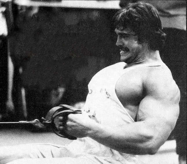 Denny Gable doing cable rows