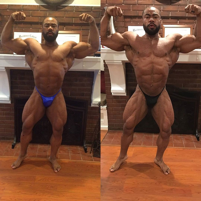 Gerald Williams before compared to after he began training for a competition.