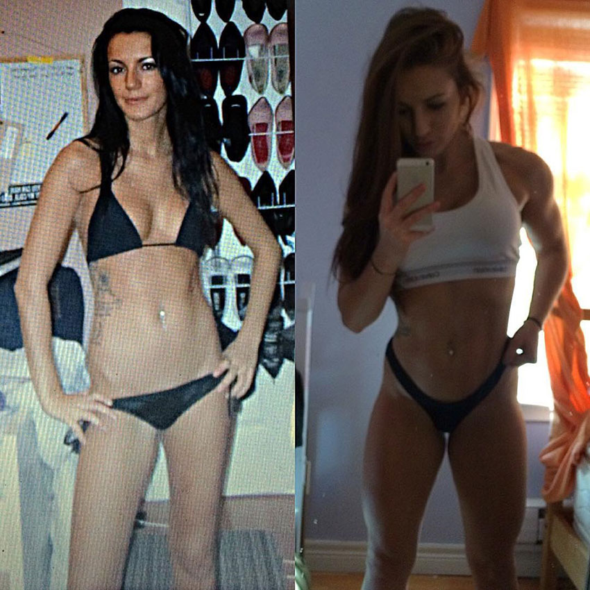 Kathleen Eggleton before compared to after she began fitness training.