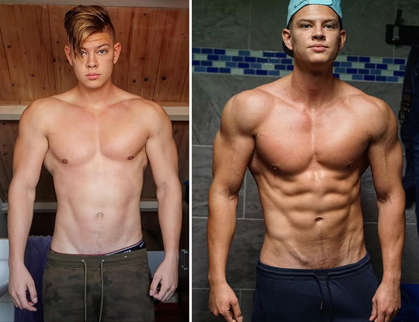 Student Aesthetics before compared to how he looks now.
