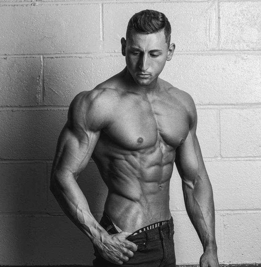 Anthony Scalza showing off his ripped and muscular body for a photo shoot