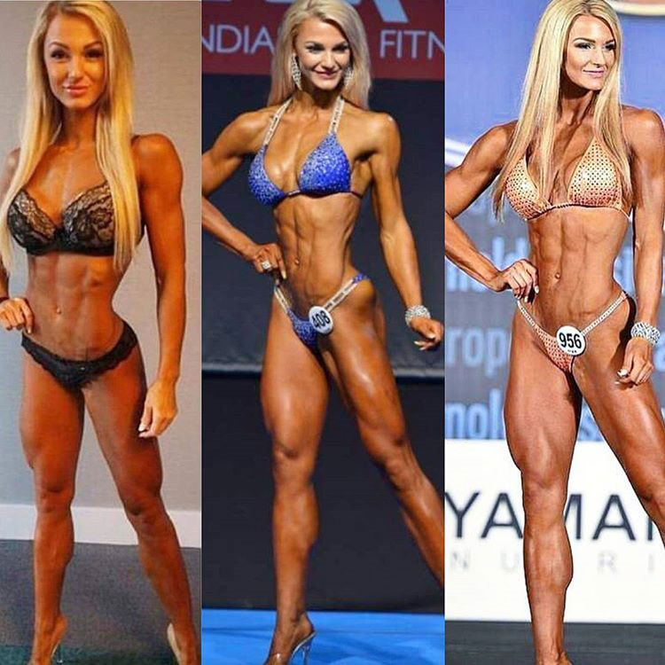 Catharina Wahl's progression over the years in her competitive bikini career.