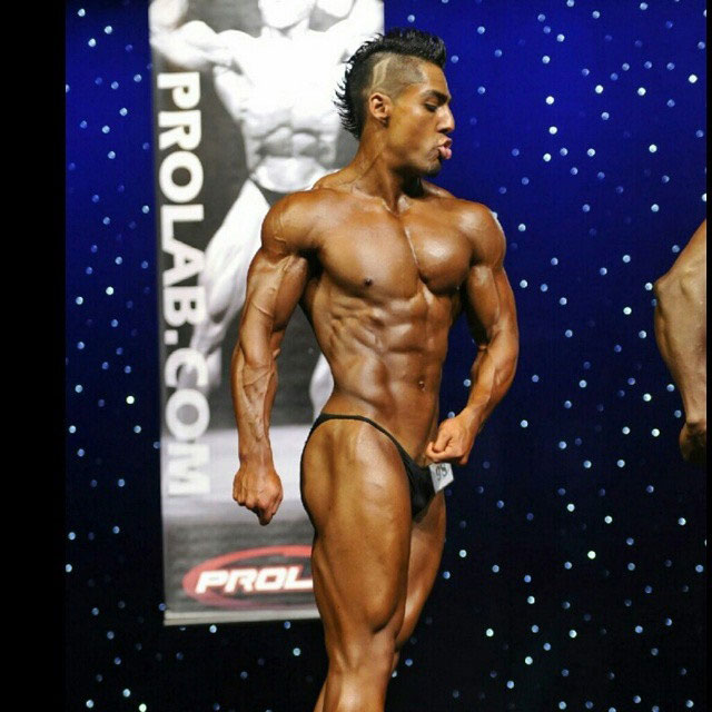 Chris Lavado on the bodybuilding stage.