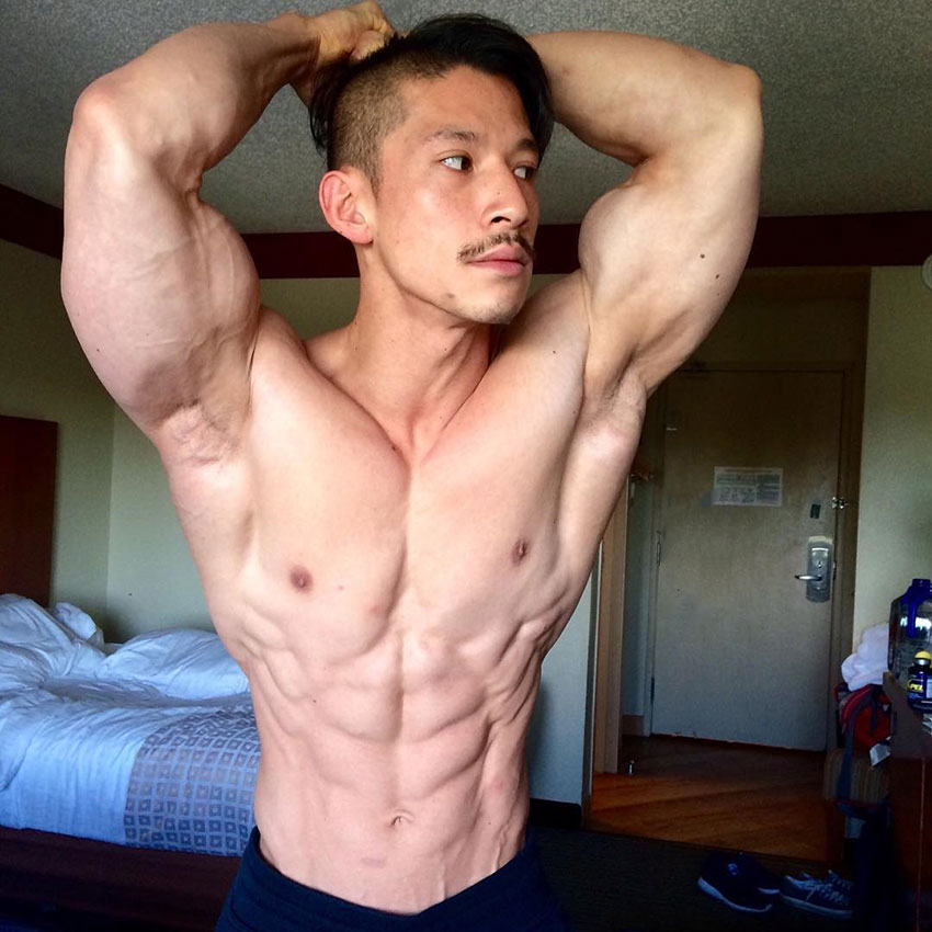 John Nguyen showing off his shredded physique.