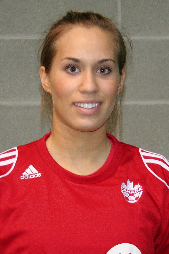 Marialye Trottier portrait photo of her when she played soccer for a canadian provincial team