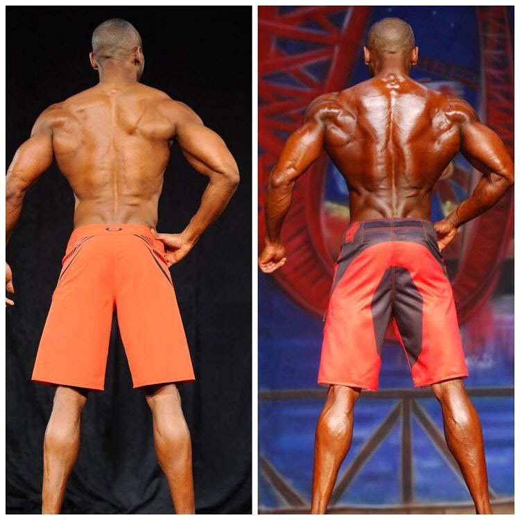 Michael Anderson's progression in his back muscles over his competitive career.