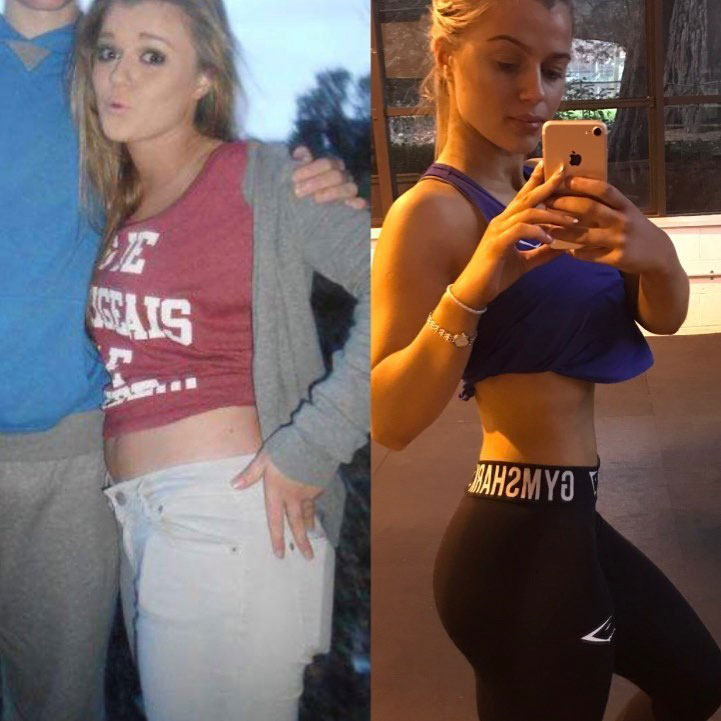 Sian Walton before compared to how she looks now.