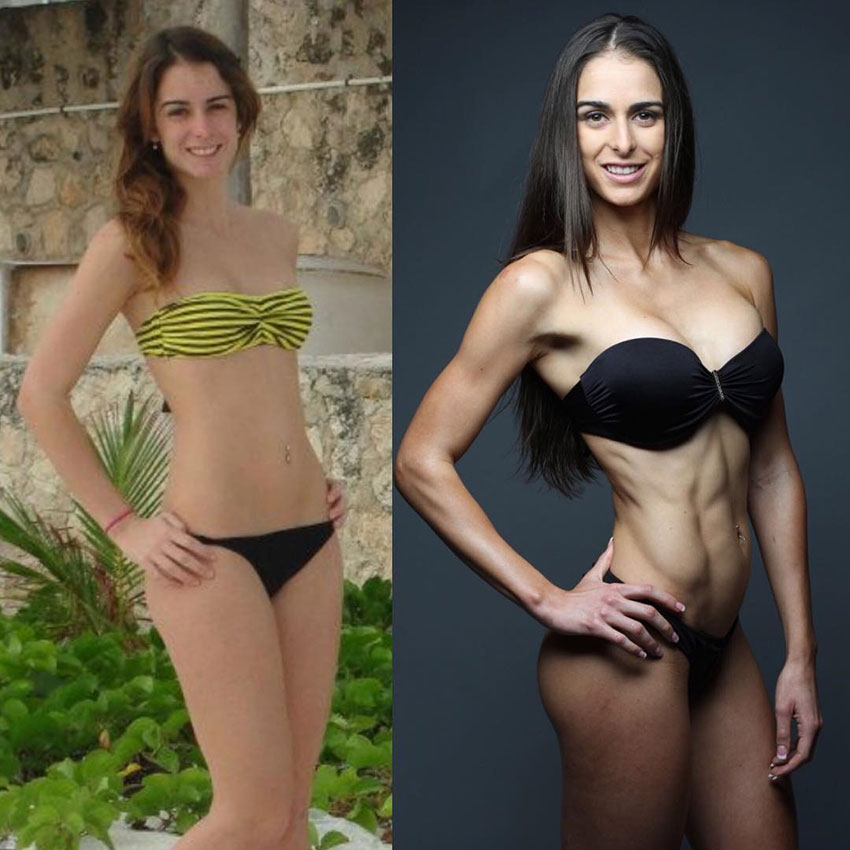 Stephanie Sequeira before compared to how she looks now.