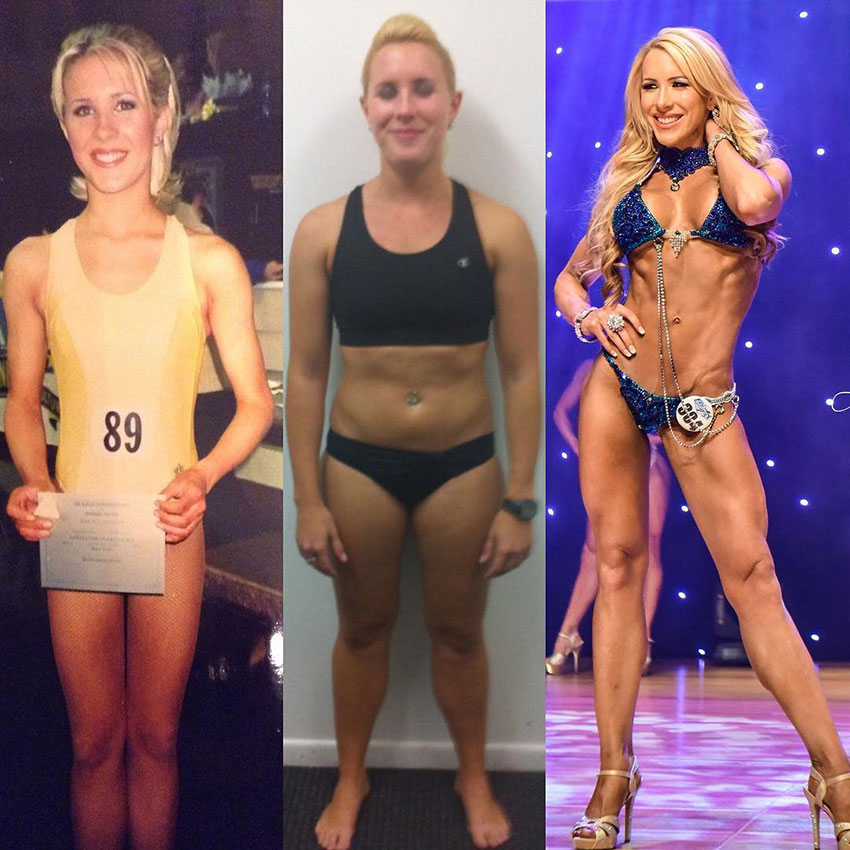 Anna McManamey's body transformation from a teenager compared to later in her career.