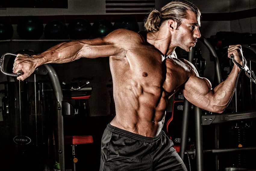 Craig Capurso in a photo shoot showing off his shredded physique.