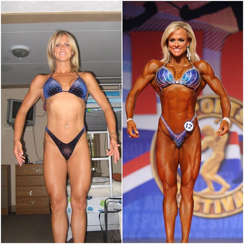 Gennifer Strobo in her first competition compared to one of her later ones.