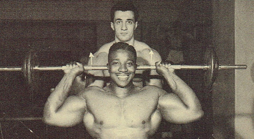 Leroy Colbert training in the gym with one of his training partners.