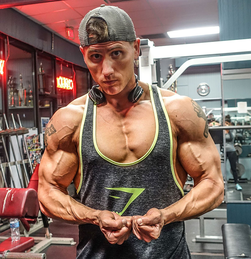 Matty Fusaro in a photo showing off his shredded physique.