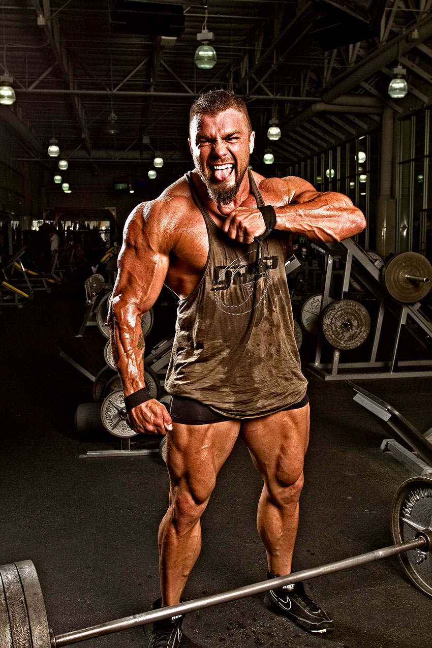 Mike Johnson in a photo shoot in the gym.