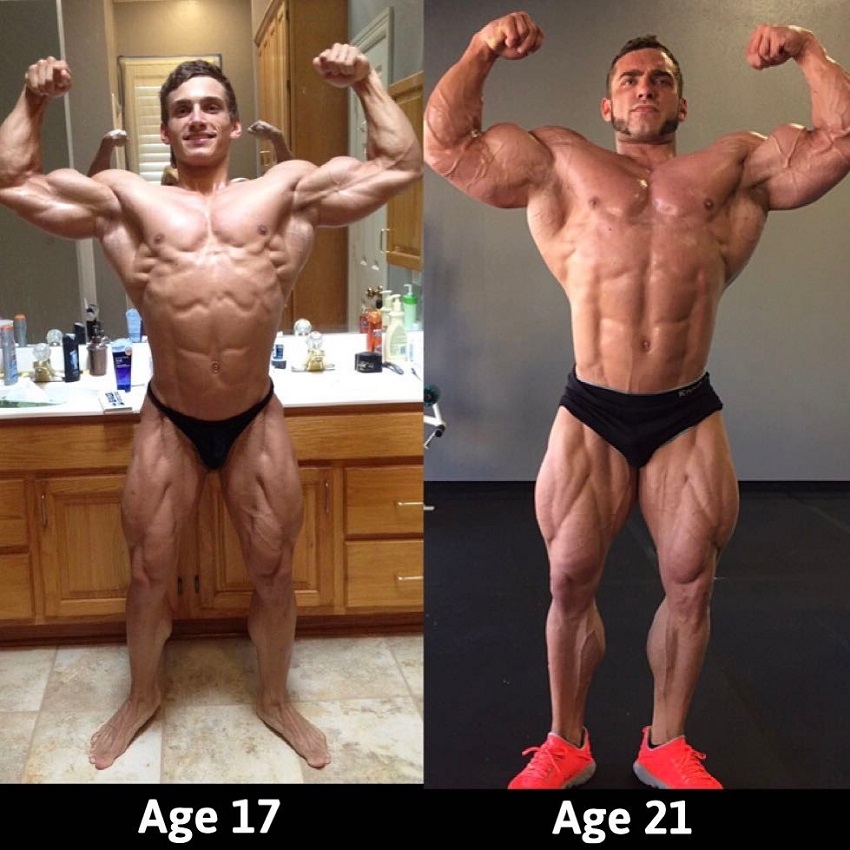 Cody Montgomery's bodybuilding transformation before-after