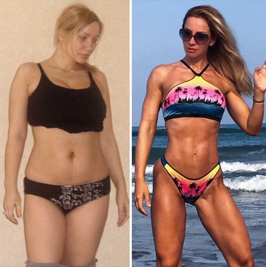 Kate Krasavina's transformation before-after