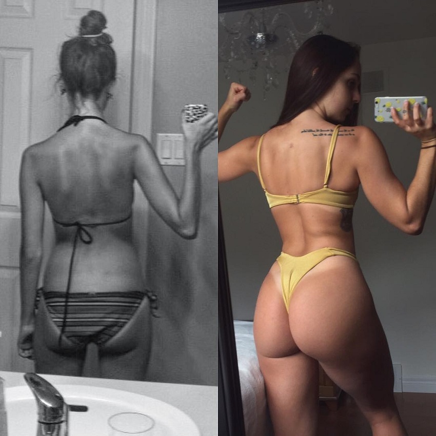 Gabby Scheyen's fitness transformation before-after