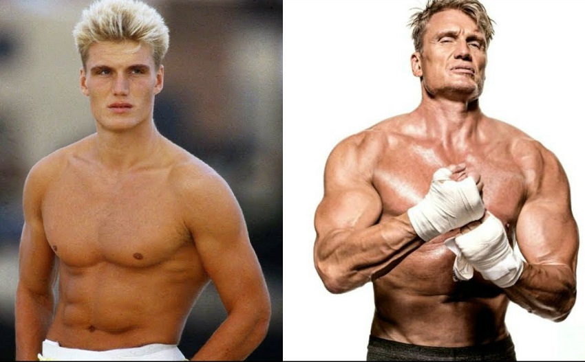 Dolph Lundgren's fitness transformation before-after