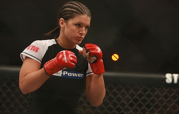 Gina Carano during a MMA fight.