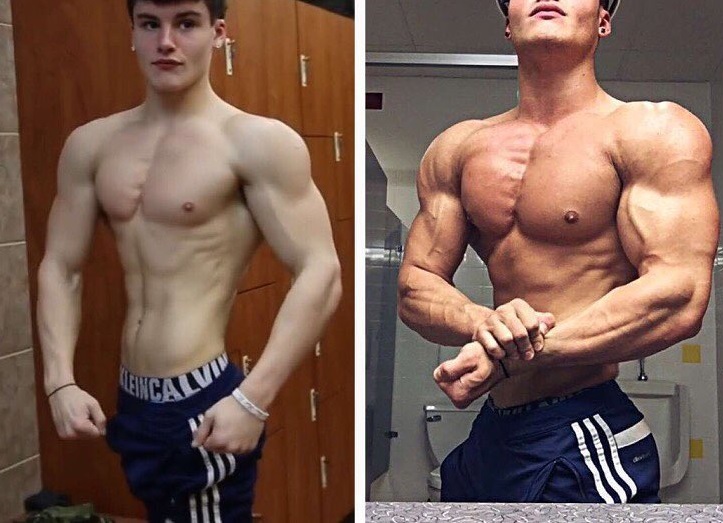 Justin Martilini's body transformation before-after