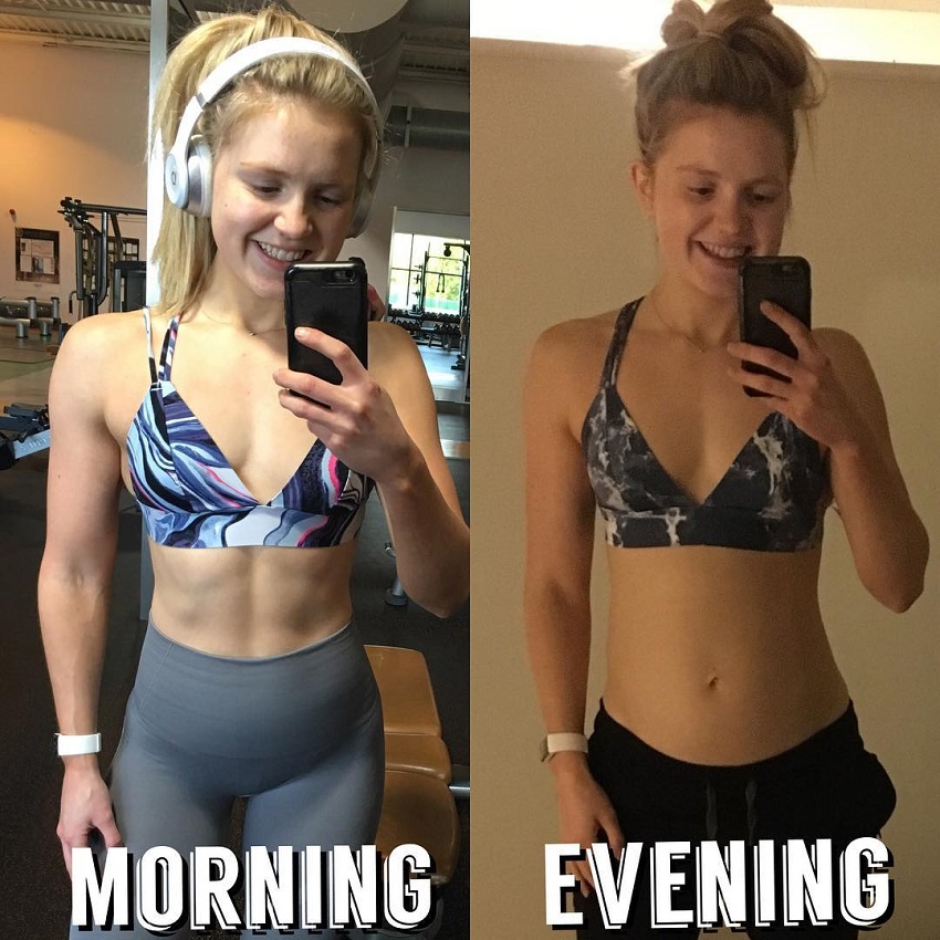 Lauren Tickner's morning-evening body transformation