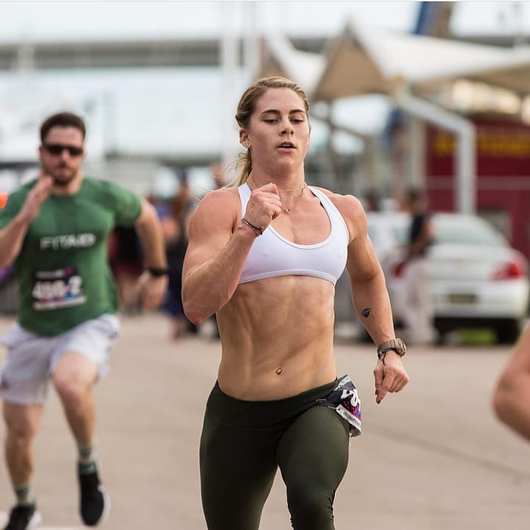 Alison Scudds sprinting in a CrossFit contest