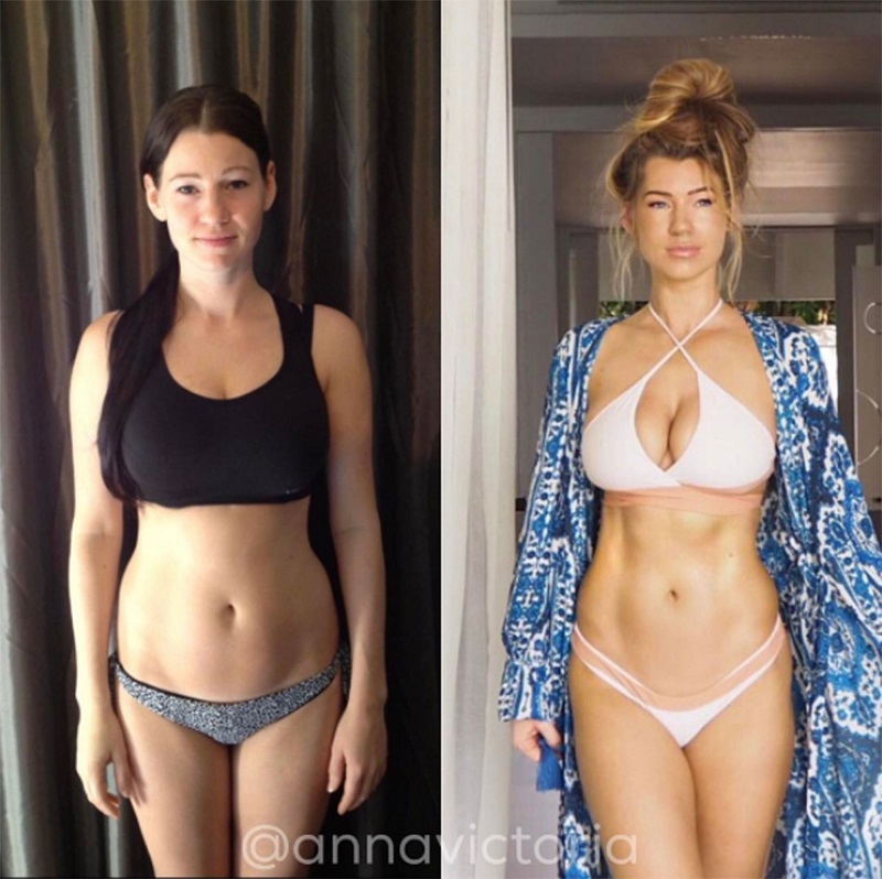 Anna Victoria's 5-year fitness body transformation.